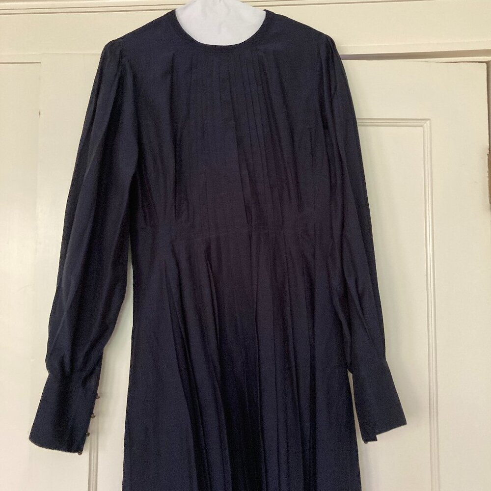 Joie navy long sleeve cotton silk blend dress size 6